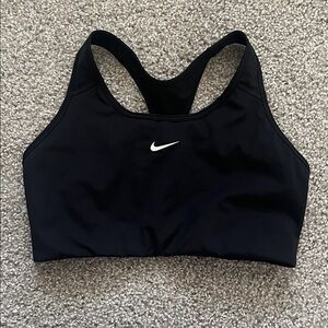 Nike Black Swoosh Medium Support Sports Bra Size XL